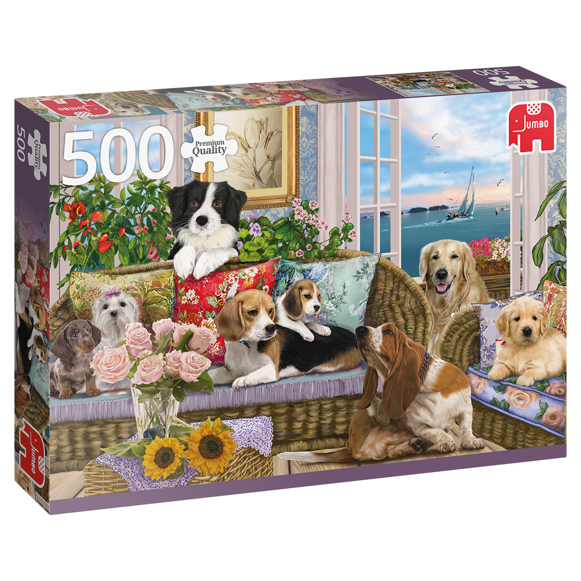 Jumbo Games 18849 - Rompecabezas Furry Friends de 500 piezas