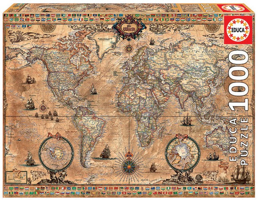 Educa Puzzle 9215159 - Antique World Map - 1000 piece puzzle