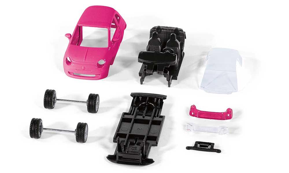 SIKU 6503 - Fiat 500 Prinzessin Limited Edition 100 Jahre Siku, Bastelset - Modellauto