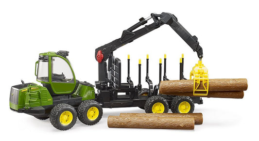 Bruder 02133 - Autocargador John Deere 1210E con pinza para troncos, 1:16