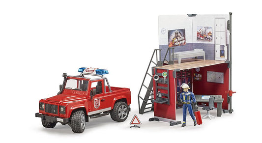 Bruder 62701 - Estación de bomberos con Land Rover Defender