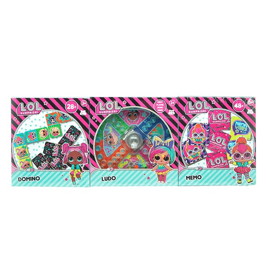 Toi Toys 51250A - LOL Surprise - Memo/Ludo/Domino, set of 3