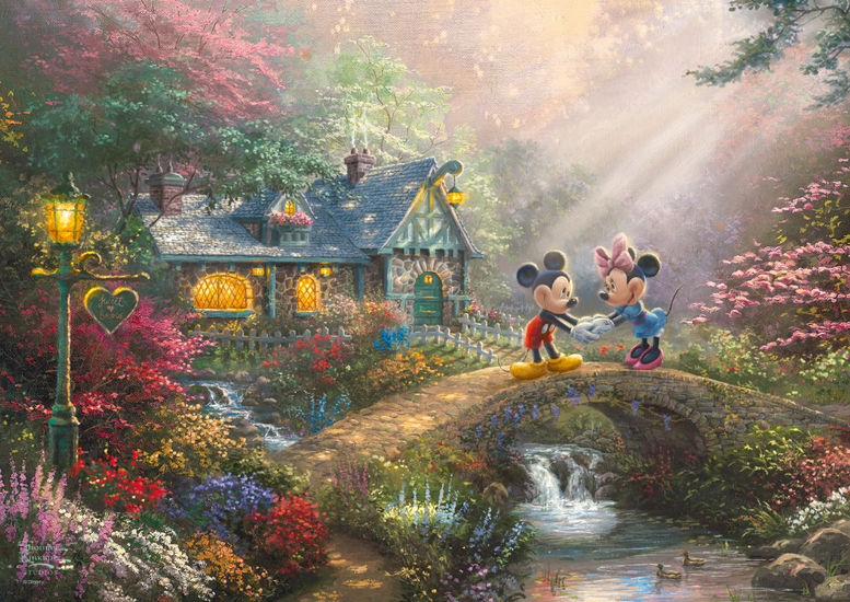 Thomas Kinkade - Disney, Mickey & Minnie - 500 Teile Puzzle in Nostalgiedose