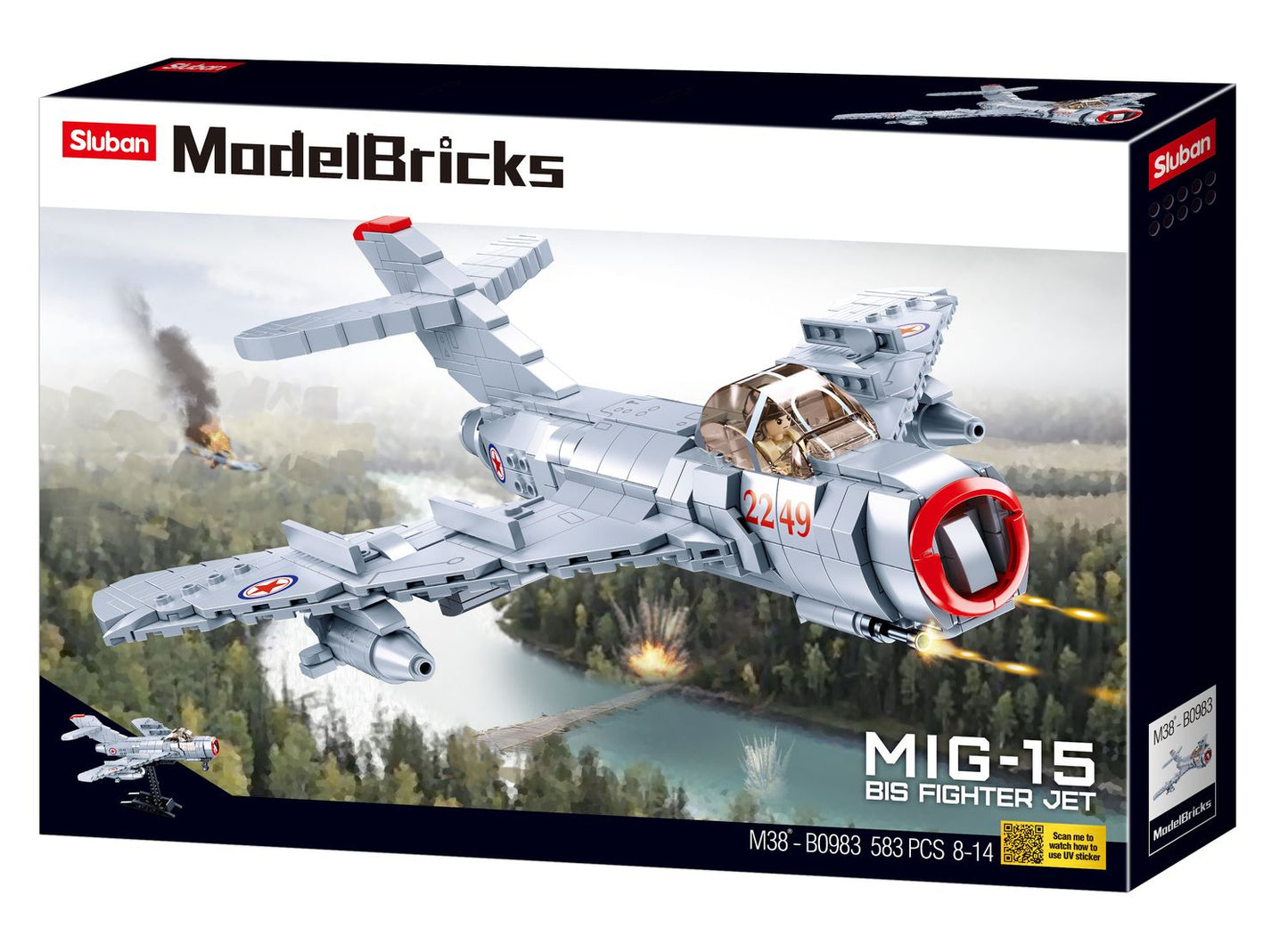 Sluban M38-B0983 - Ladrillos de modelismo - Antiguo avión de combate ruso