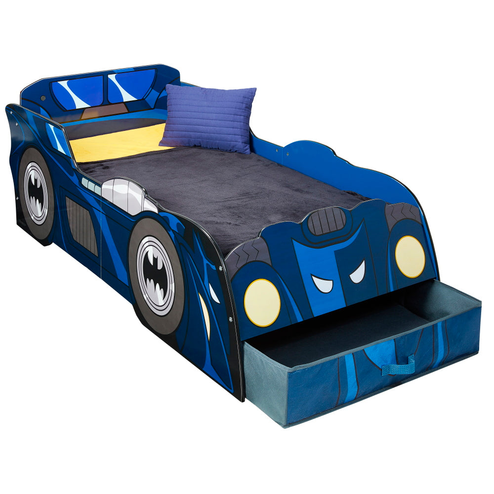 Batman: Cama Batimóvil para niños y bebés con iluminación que incluye cajón para almacenamiento