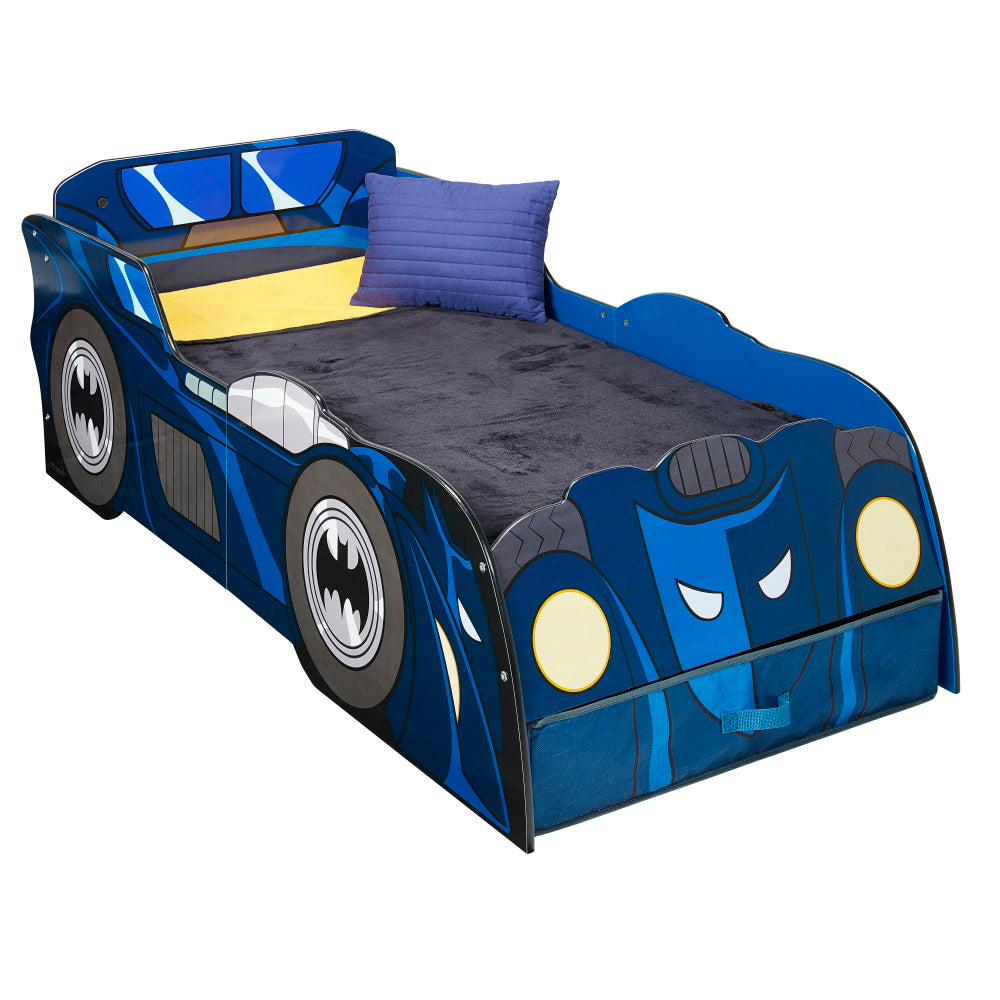 Batman: Cama Batimóvil para niños y bebés con iluminación que incluye cajón para almacenamiento