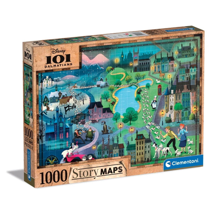 Clementoni 39665 - 1000 piece puzzle - 101 Dalmatians - Disney Maps