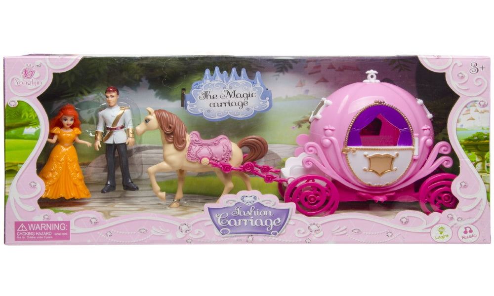 Fairytale carriage with 2 figures