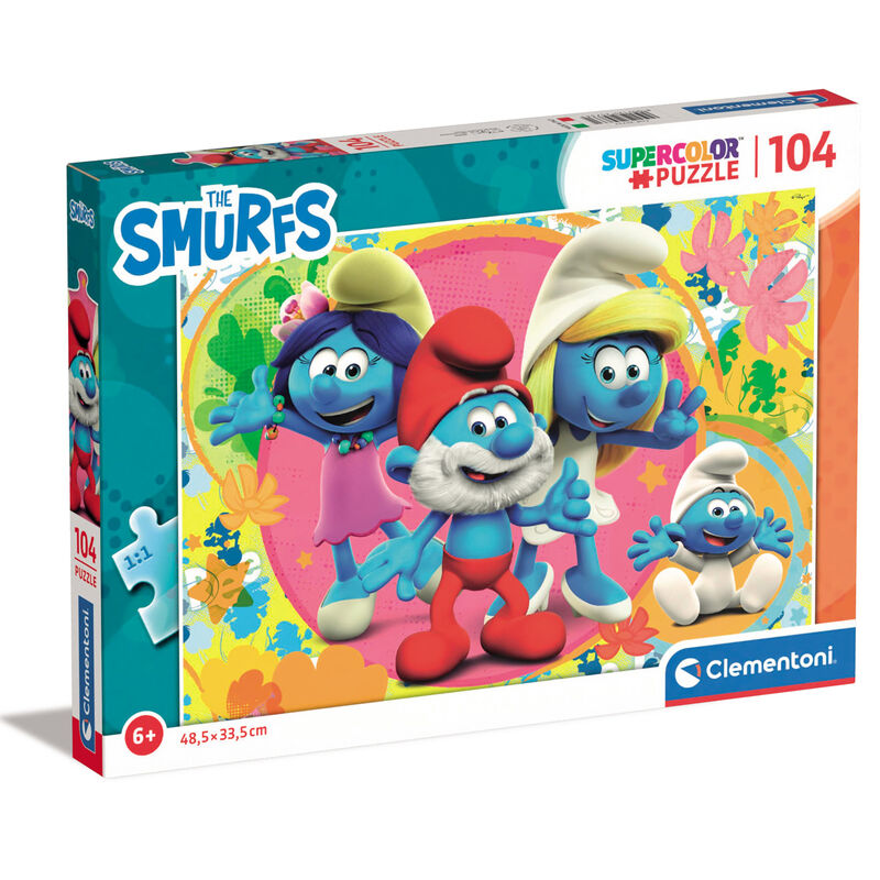Clementoni 25733 - Puzzle de 104 piezas - Supercolor - Los Pitufos