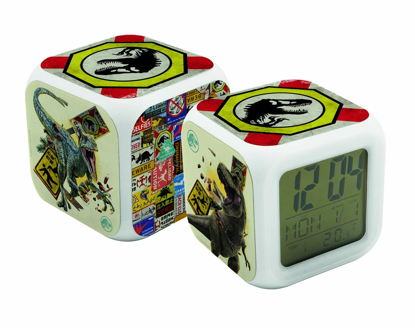 Jurassic World - Cube Alarm Clock with LED Light