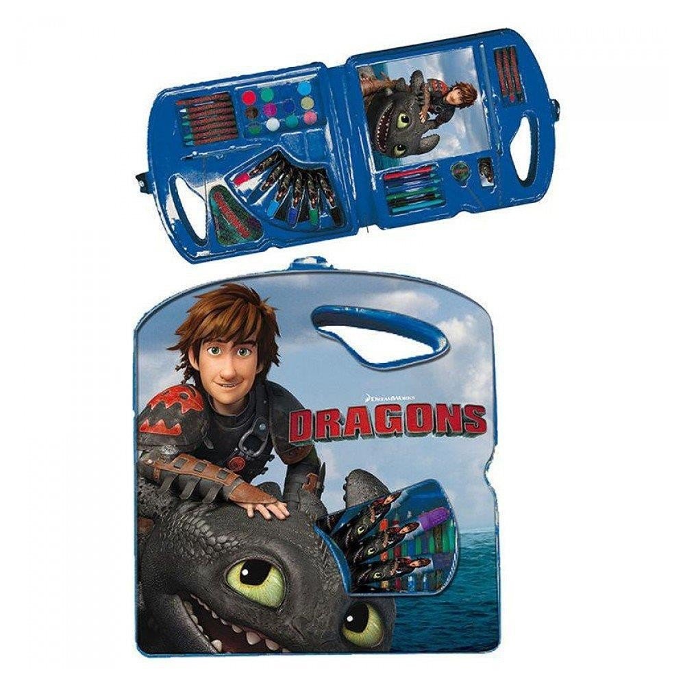 Bolsa de pintura rellena de Dragones Cómo entrenar a tu dragón / estuche de pintura 'Dragones Titan' 40 piezas