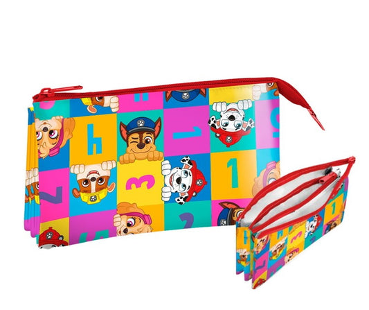 Patrulla Canina - Estuche con 3 compartimentos 22 x 13 cm
