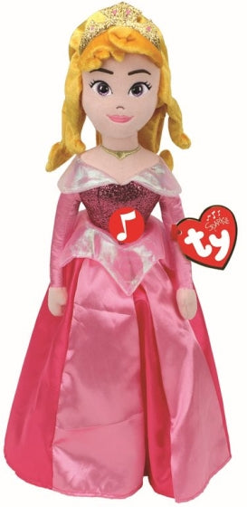 Ty 02411 - Disney Dornröschen - Prinzessin Aurora Plüschfigur mit Sound - 40 cm