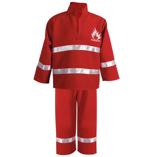 Disfraz de bombero rojo de 2 piezas para niño (talla 128)