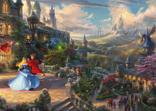 Thomas Kinkade - La Bella Durmiente bailando bajo la luz encantada - Puzzle 1000 piezas