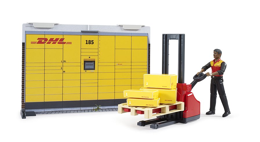 Bruder 62251 - bworld DHL shop with hand forklift