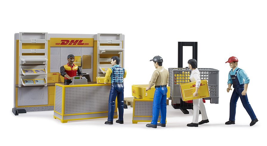 Bruder 62251 - bworld DHL shop with hand forklift