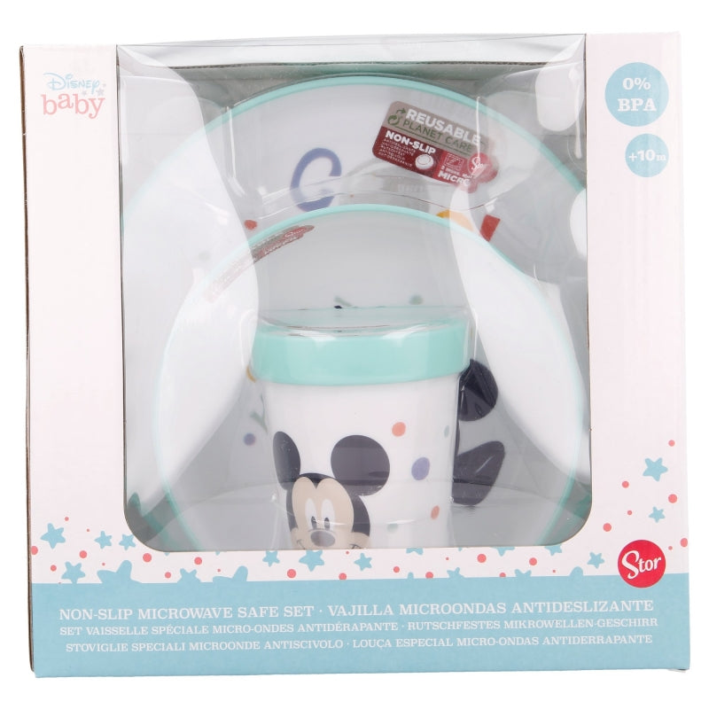Disney Mickey Mouse - Juego de desayuno antideslizante de 3 piezas - Caja de regalo