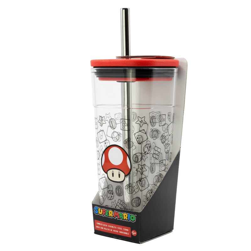 Nintendo - Super Mario - Toad - Drinking cup with stainless steel straw - 540 ml
