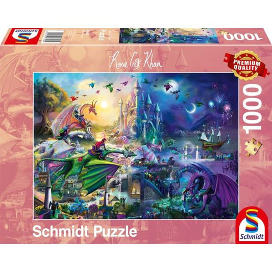 Nighttime Dragon Contest - Puzzle 1000 pieces - Rose Cat Khan