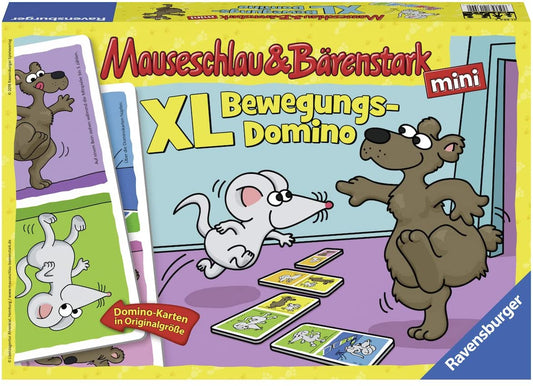 Ravensburger 21354 - Ratón inteligente y oso fuerte - Juego de dominó XL