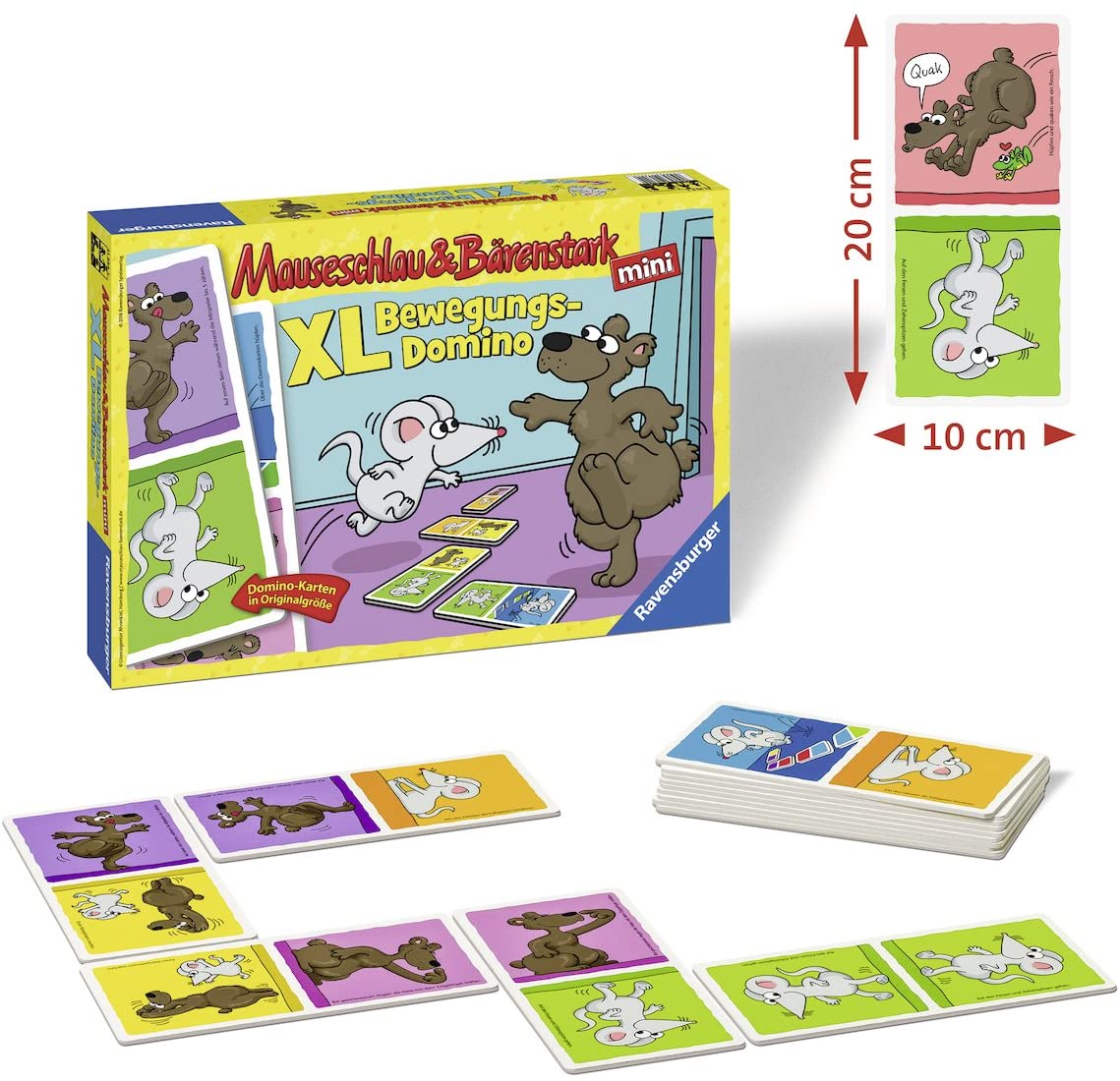 Ravensburger 21354 - Ratón inteligente y oso fuerte - Juego de dominó XL