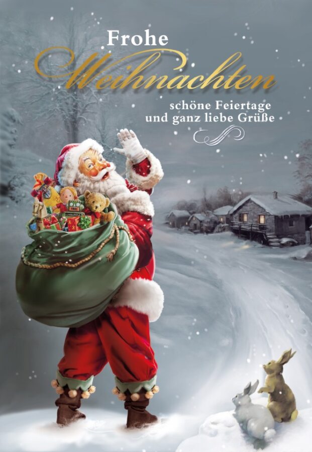 Weihnachtskarten - 100 Stück - 6 Motive