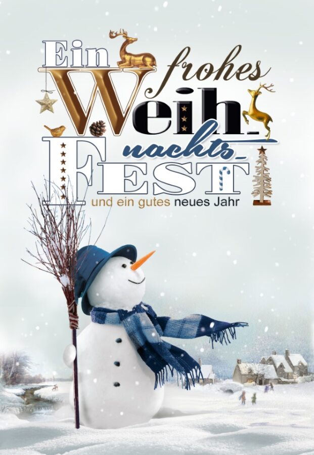 Weihnachtskarten - 100 Stück - 6 Motive
