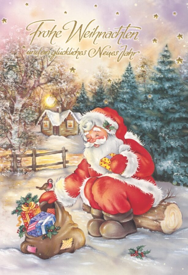 Weihnachtskarten Weihnachtsmann - 100 Stück - 8 Motive
