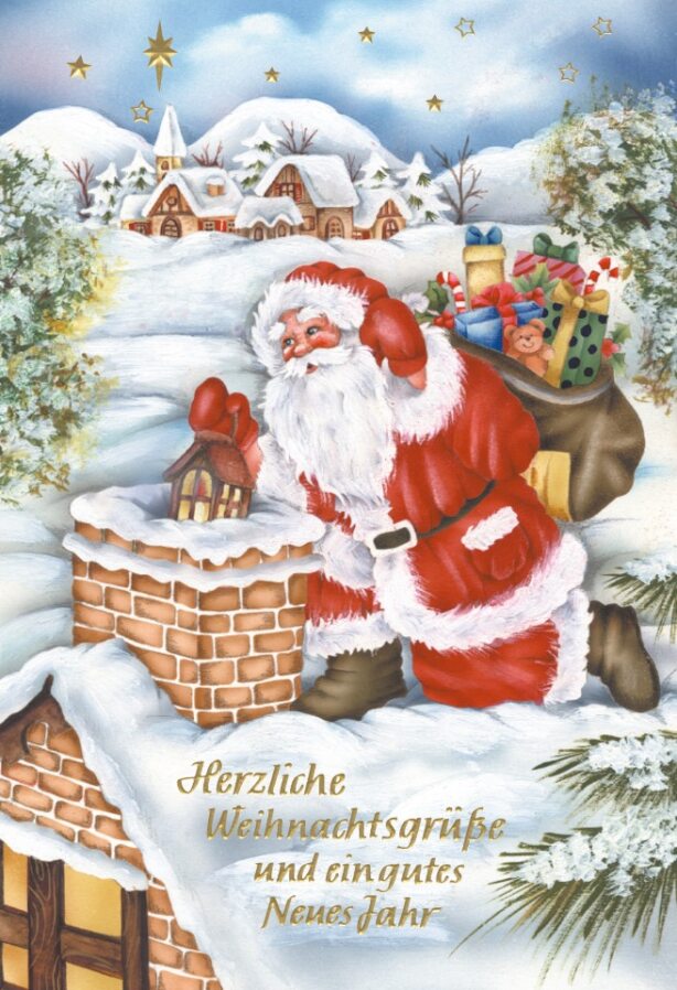Weihnachtskarten Weihnachtsmann - 100 Stück - 8 Motive
