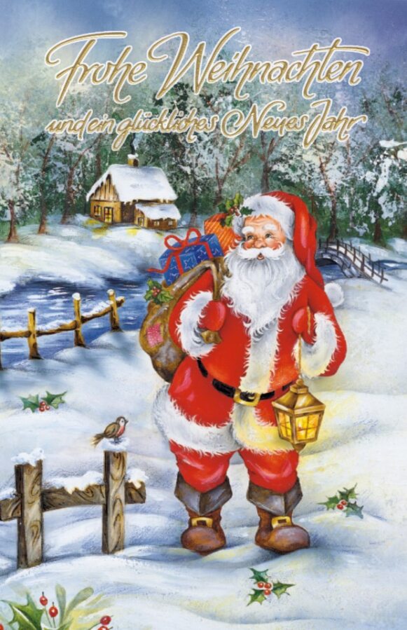 Weihnachtskarten Weihnachtsmann - 100 Stück - 8 Motive
