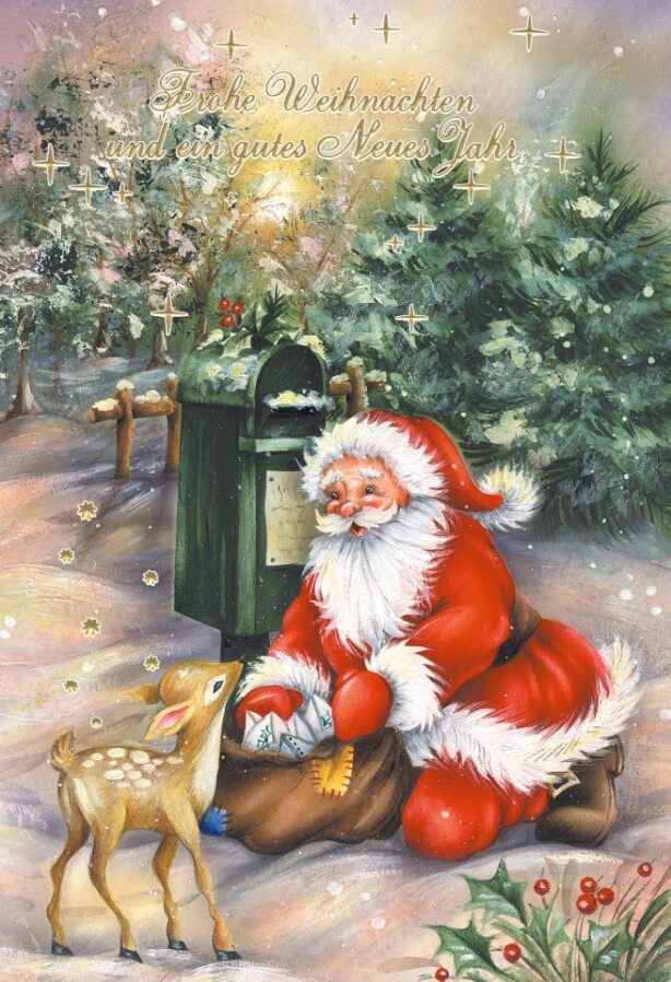 Weihnachtskarten Weihnachtsmann - 100 Stück - 8 Motive