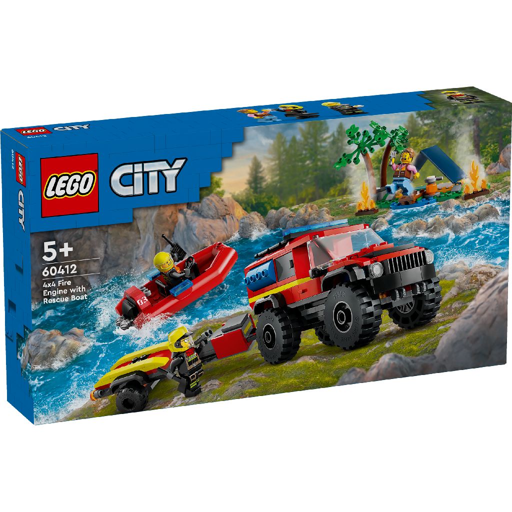 LEGO® 60412 City Fire - Camión de bomberos con bote de rescate (301 piezas)