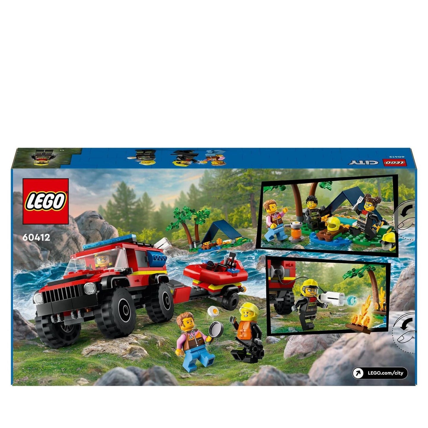 LEGO® 60412 City Fire - Camión de bomberos con bote de rescate (301 piezas)