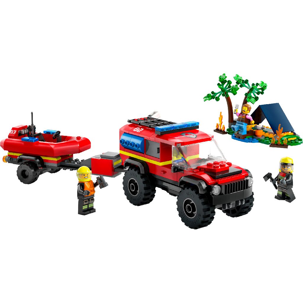 LEGO® 60412 City Fire - Camión de bomberos con bote de rescate (301 piezas)