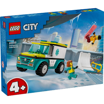 LEGO® 60403 Vehículos urbanos: Ambulancia y snowboarder (79 piezas)