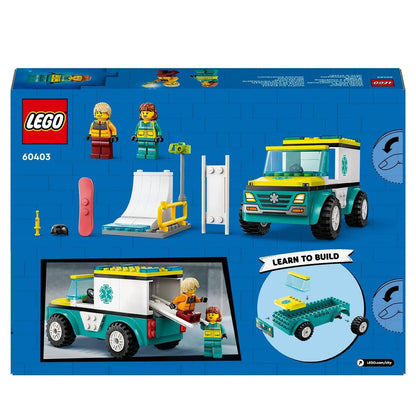 LEGO® 60403 Vehículos urbanos: Ambulancia y snowboarder (79 piezas)