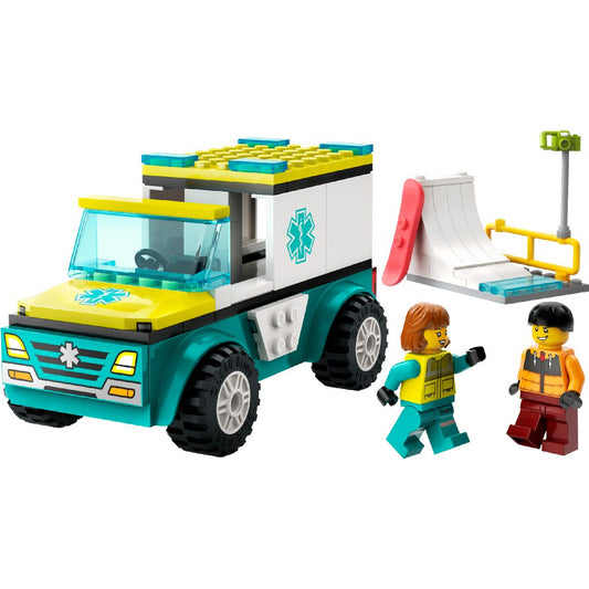 LEGO® 60403 Vehículos urbanos: Ambulancia y snowboarder (79 piezas)