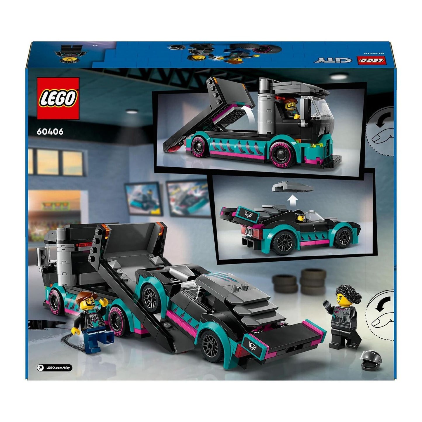 LEGO® 60406 City Fahrzeuge - Autotransporter mit Rennwagen (328 Teile)