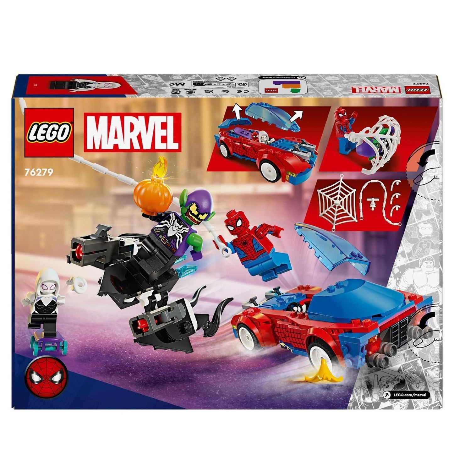 LEGO® 76279 Marvel Super Heroes™ - Coche de carreras de Spider-Man y Venom: Duende Verde (227 piezas)