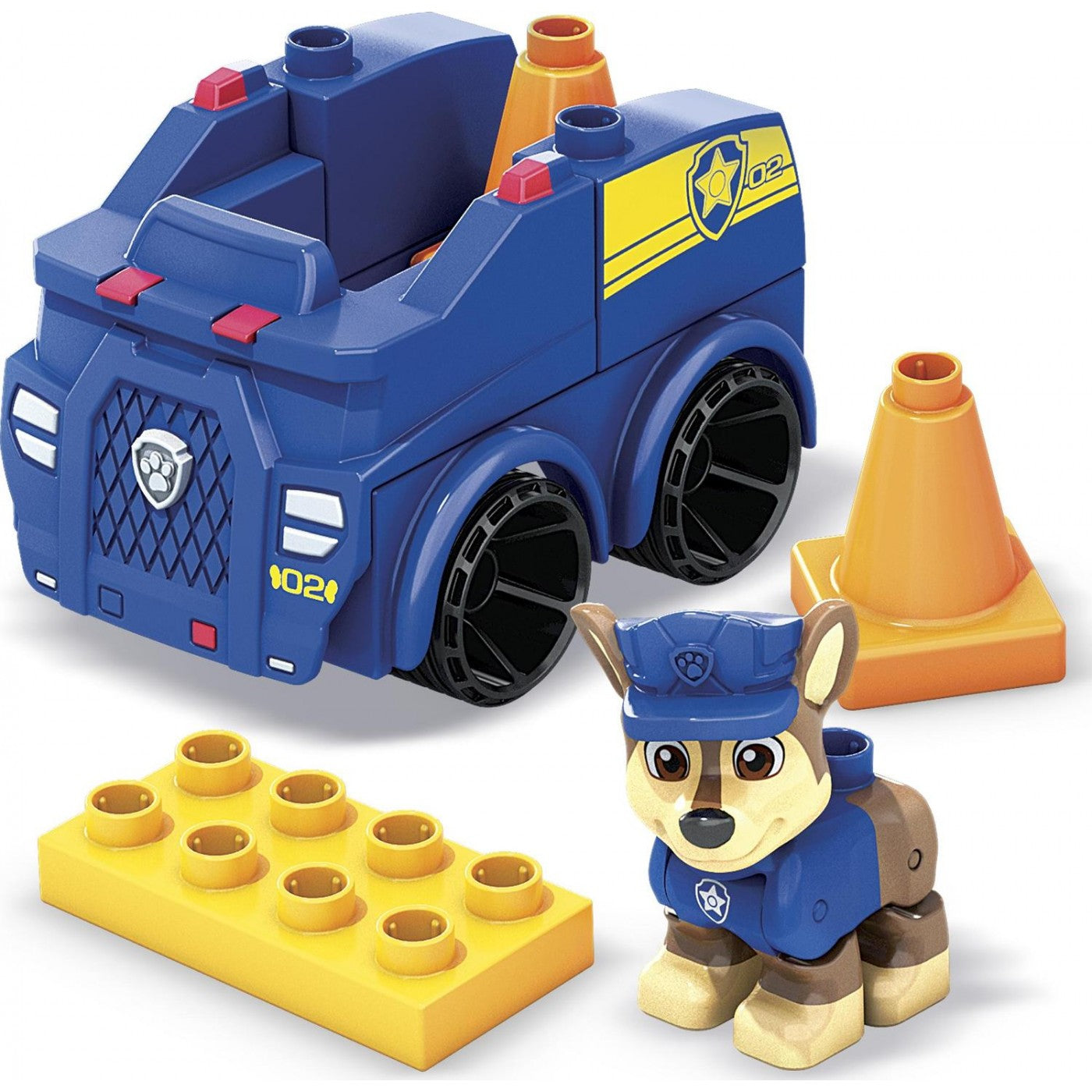 Mattel HDJ33 - Megabloques - Constructores Junior - Patrulla Canina - Coche de Policía Chase