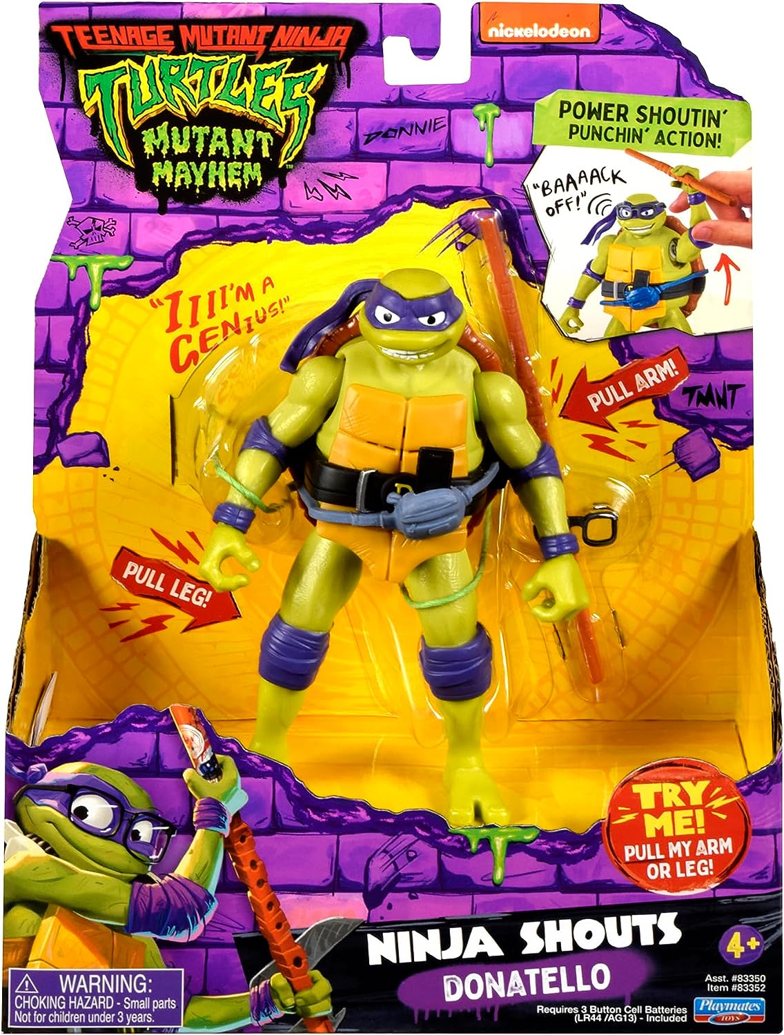 Figura de juguete de las Tortugas Ninja - Ninja grita a Donatello