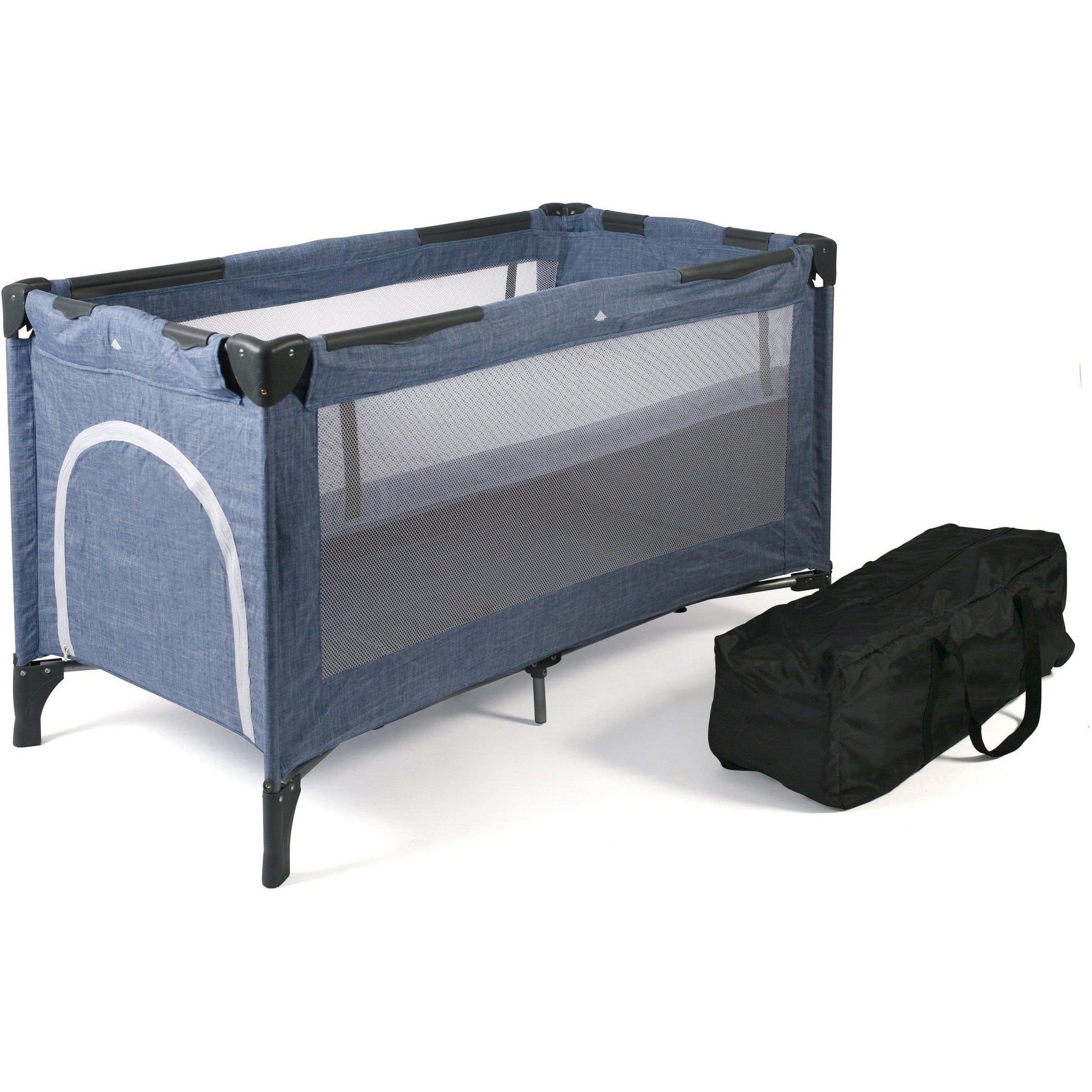 Baby-Reisebett Luxus, Jeans Blue von CHIC4BABY CHIC4BABY
