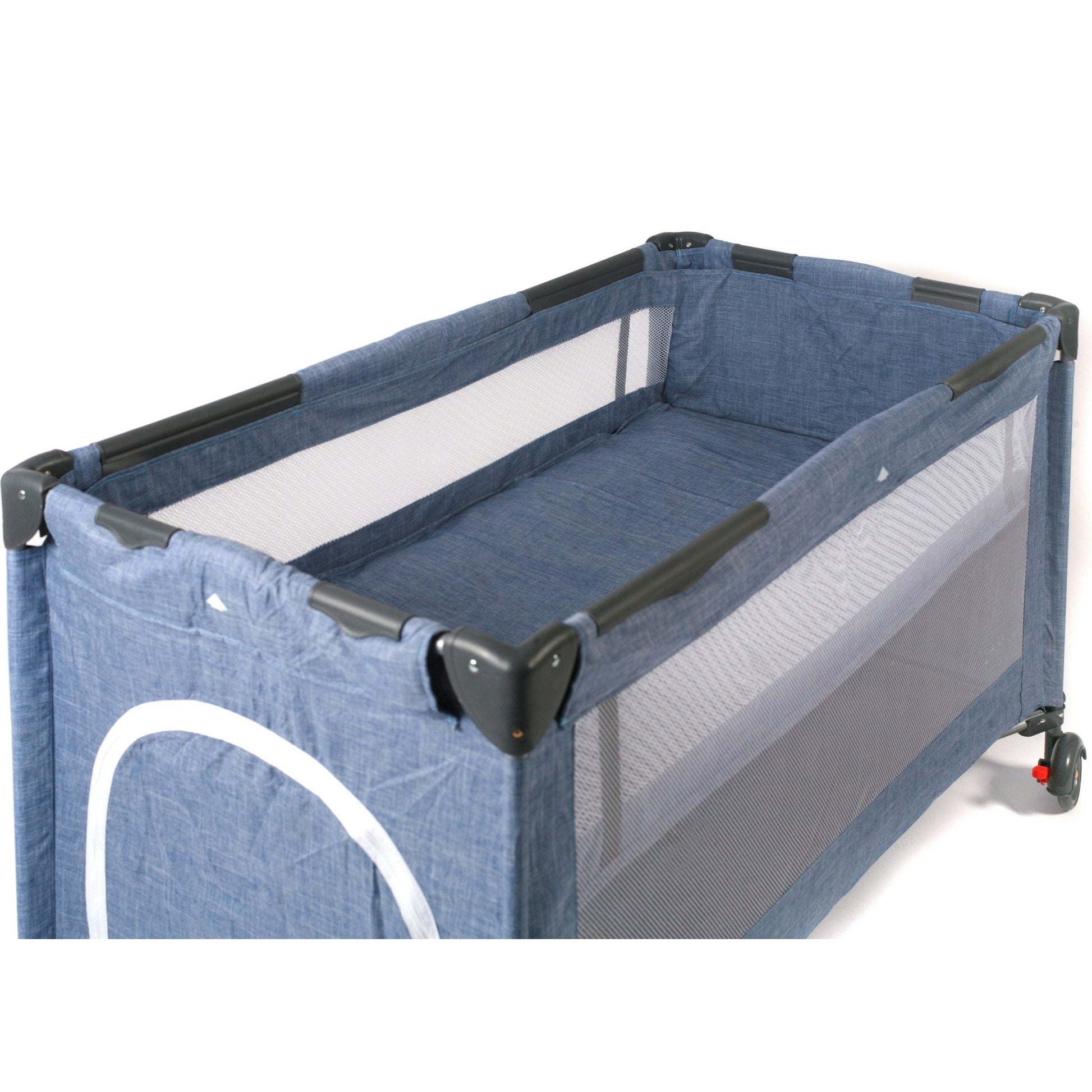 Baby-Reisebett Luxus, Jeans Blue von CHIC4BABY CHIC4BABY
