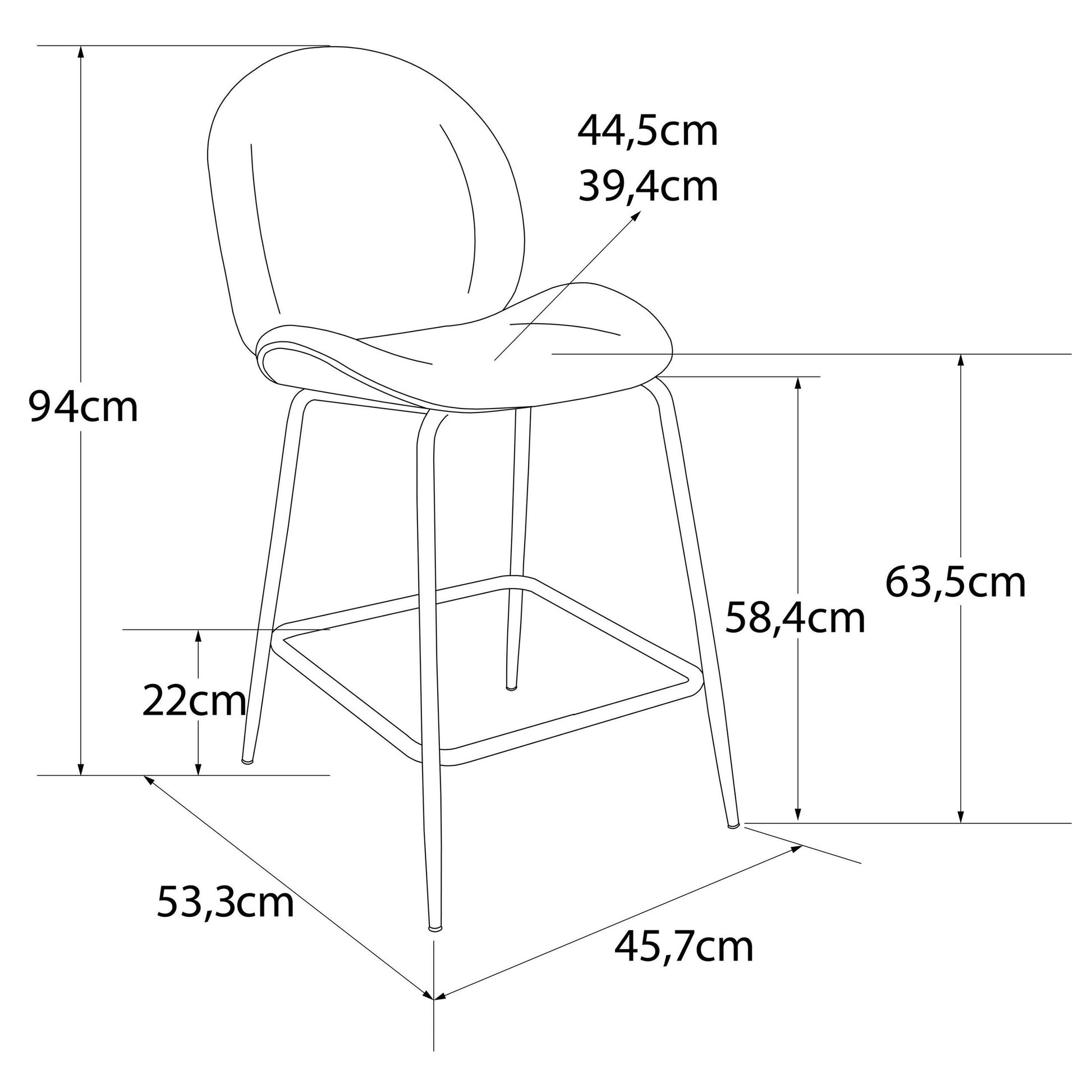 Barhocker "Astor", Sitzhöhe 63 cm - COSMO LIVING BY COSMOPOLITAN CosmoLiving