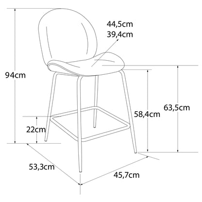 Barhocker "Astor", Sitzhöhe 63 cm - COSMO LIVING BY COSMOPOLITAN CosmoLiving