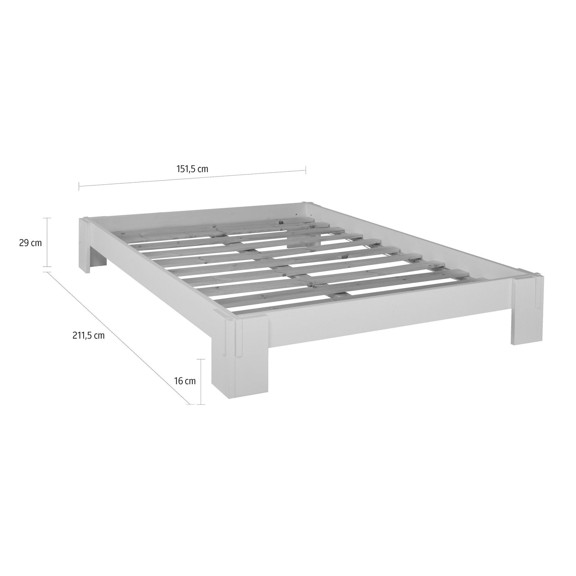 Futonbett "ZEN ", Massivholz Kiefer , weiss - HOME AFFAIRE HOME AFFAIRE