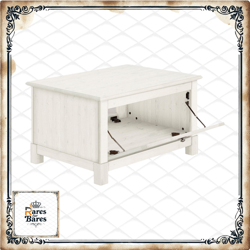 Mesa de centro "Rauna", blanca, ancho 90 cm - HOME AFFAIRE