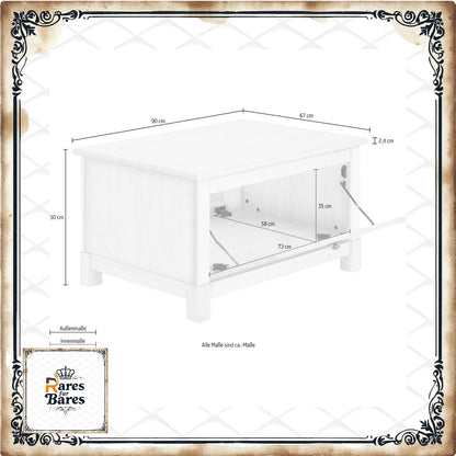 Mesa de centro "Rauna", blanca, ancho 90 cm - HOME AFFAIRE