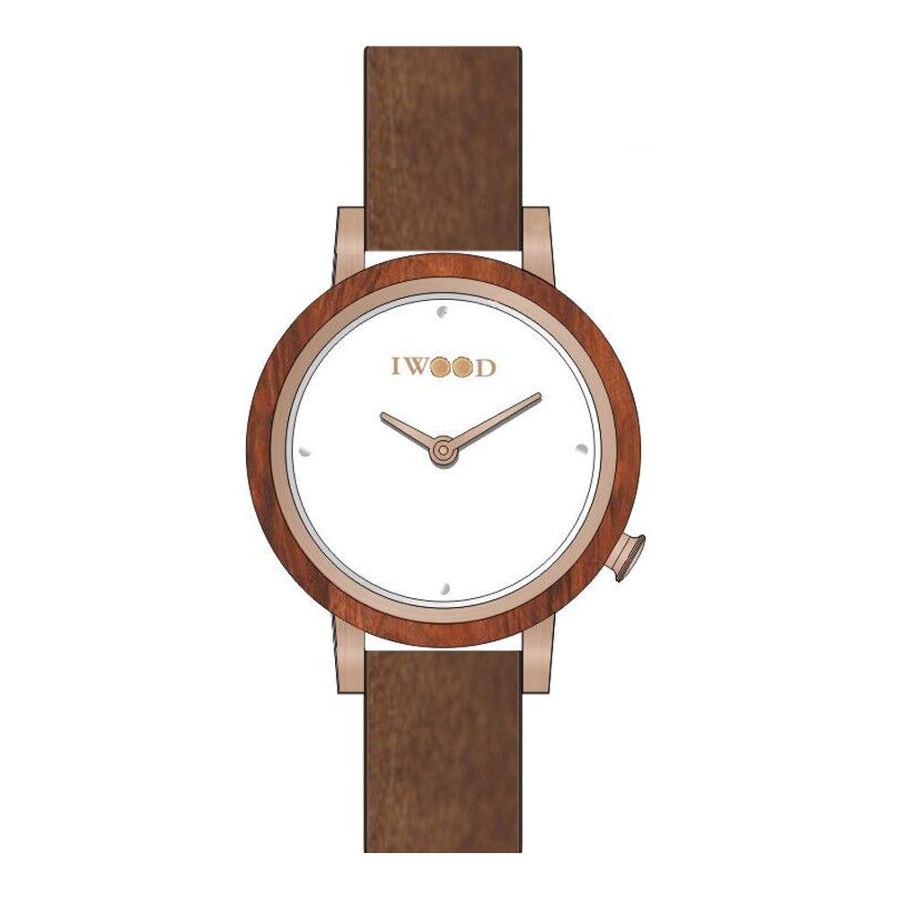 Iwood real wood ladies' watch IW18443002